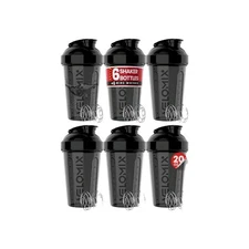 Shaker Cups for Protein Shakes 20 oz 6 Pack Wire Whisk Leak Proof. B5