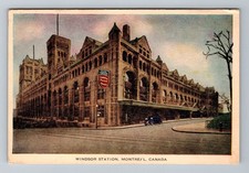 Montreal Canada Windsor Train Station Motor Car Antique Vintage Postcard