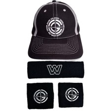 John Cena Black & White Chain Gang Soldier Baseball Hat Headband Wristband Combo