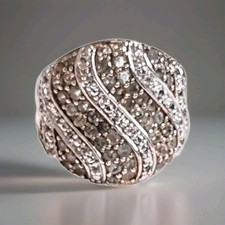 Gold Vermeil Sterling Silver 925 Genuine Sapphire Gemstone Paved Cocktail Ring