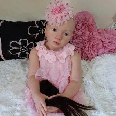 40in Reborn Doll Toddler Girl Without Hair Cloth Body Painted Kit DIY Parts Gift