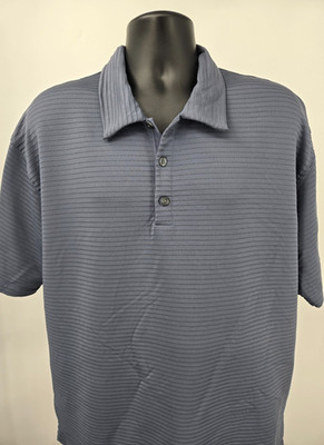 Nike Sphere Polo Shirt 2XL Gray Dry Ribbed Stretch Golf Men Short Sleeve XXL