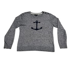 Nautica Men's Anchor Graphic Knit Sweater Pullover Blue Size Medium