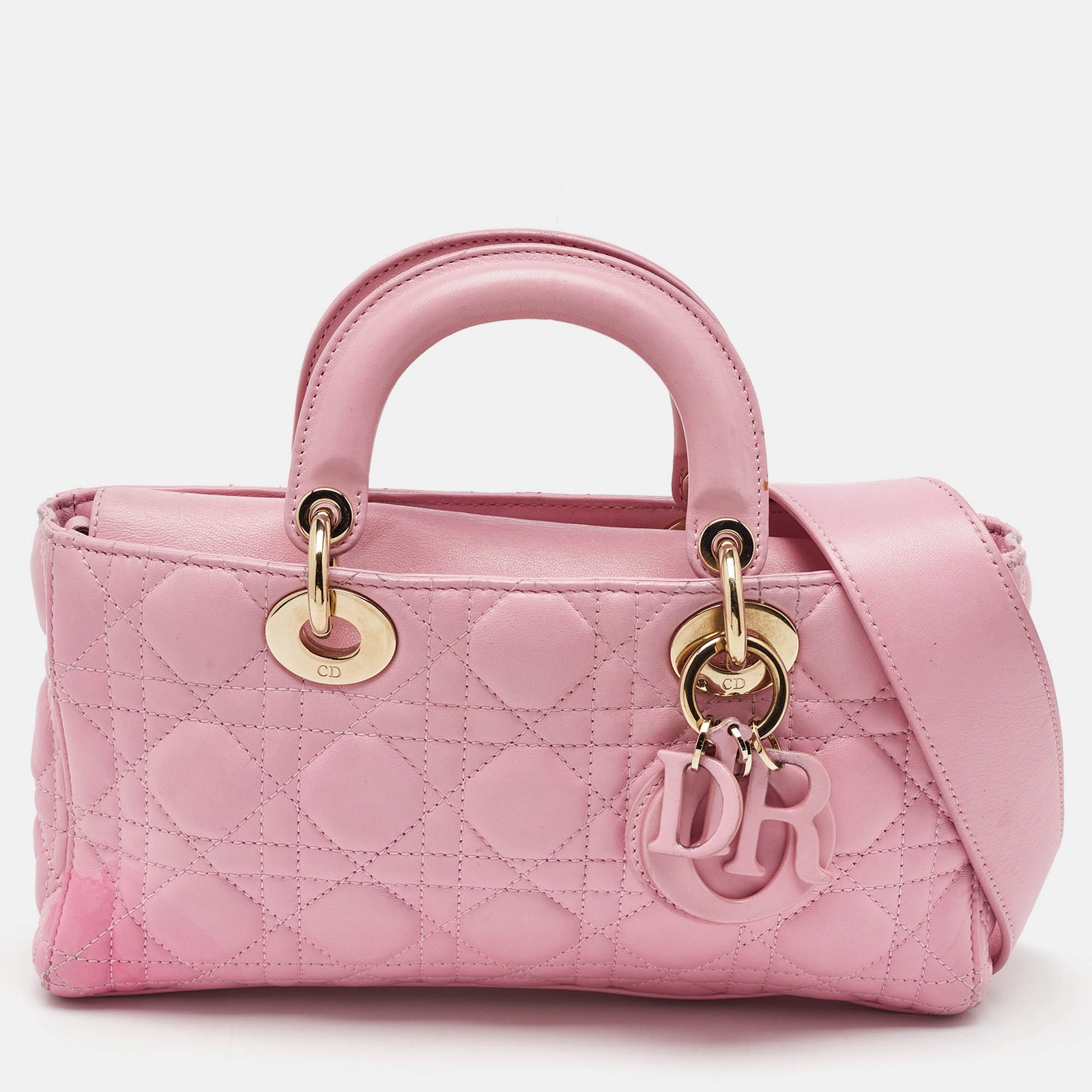 Dior Light Pink Leather Medium Lady D-Joy Tote Bag  