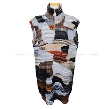 2023 Metiers d'Art CHANEL COCO zipper Turtleneck Sleeveless Knit Short Grey ...