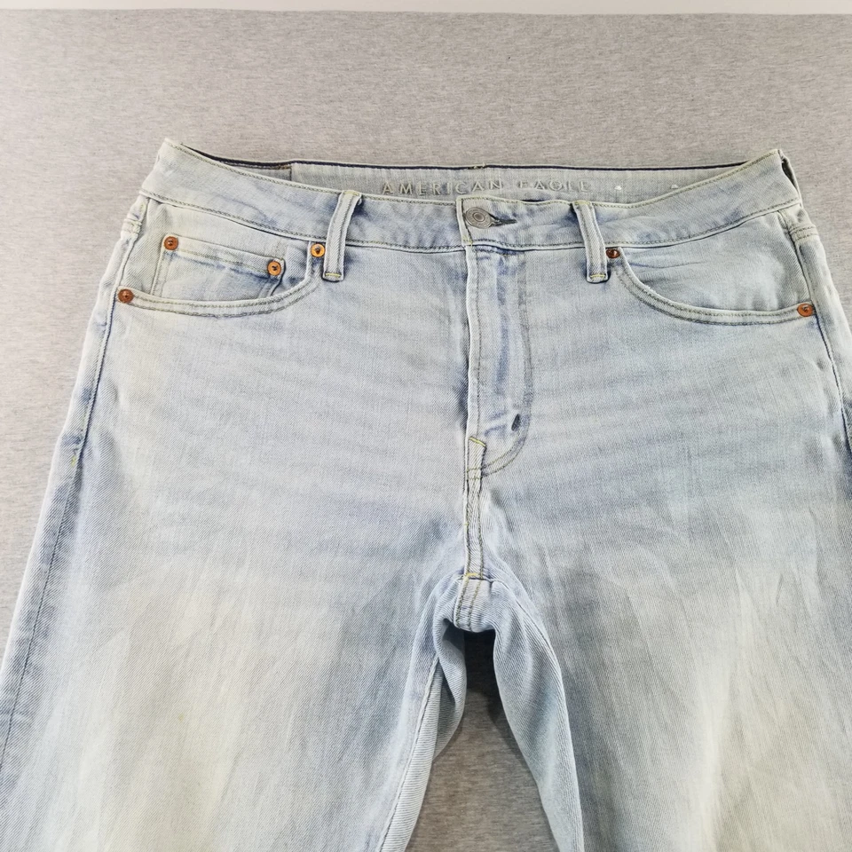 Jeans American Eagle Para Hombre Talla 36x30 Calce Ajustado Lavado Ligero Normcore Buena Calidad Foto 2 de 4