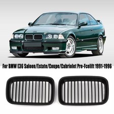 2X KÜHLERGRILL EINZELSTEG NIEREN GRILL MATT SCHWARZ FÜR BMW 3ER E36 1992-1996