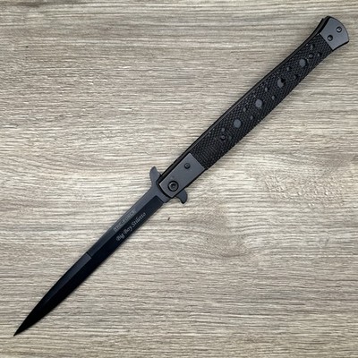 TAC FORCE BLACK Spring Open Assisted EXTRA LARGE Big Boy Folding Pocket Knife