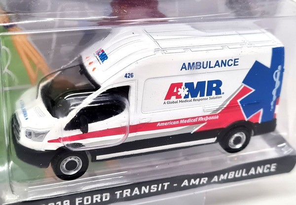 Greenlight 1/64 Ford Transit 2019 Amr Ambulance Diecast Model Car-image