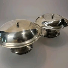 Himark Stainless Steel Serving Dishes, Set of Two, Made in Korea