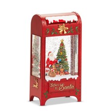 Raz Imports 9.5" Santa Tree Lighted Water Mailbox Water Lantern-Timer-USB-BO