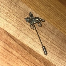Tie Pin Showing Horse Riding Silver Colour Broach Stock Evening Performance