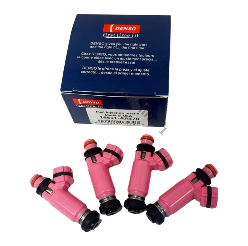 16611-AA370 4X DENSO Pink 565cc Fuel Injectors For Subaru STI WRX Forester us Foto 2 de 4