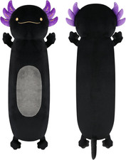 22Inch Black Axolotl Stuffed Animal, Soft Long Pillow Doll Cute Axolotl Plush Bo
