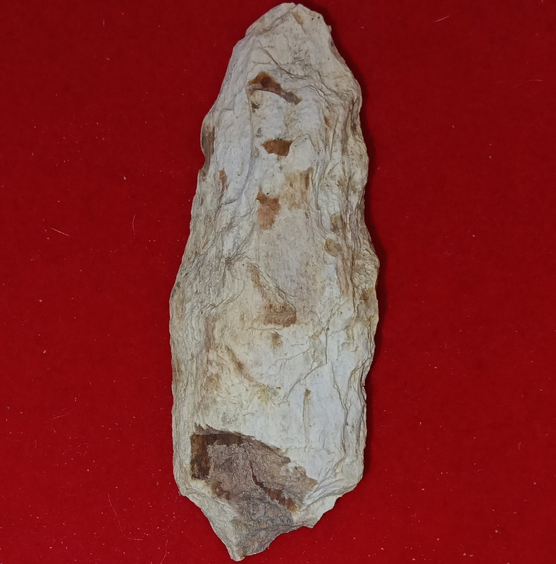 Original Stone Spear Head / Point Artifact, Beige/Brown, Push Tang, 3 in