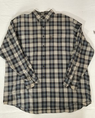 Abercrombie & Fitch The Big Shirt Button Down Plaid Cotton Blue XL vintage