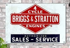SALES SERVICE BRIGGS & STRATTON 4 CYCLE ENGINES Sign RETRO STYLE GARAGE MAN CAVE