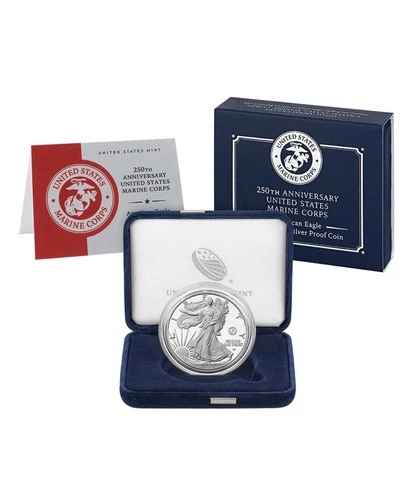 250th Anniversary Marine Corps American Eagle One Ounce Silver Proof Coin