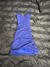 Windsor Royal Blue Glitter Ruched Bodycon Mini Dress XS Prom Party