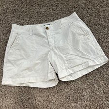 Old Navy Womens White Chino Shorts Size 6 Regular Standard Casual Cotton