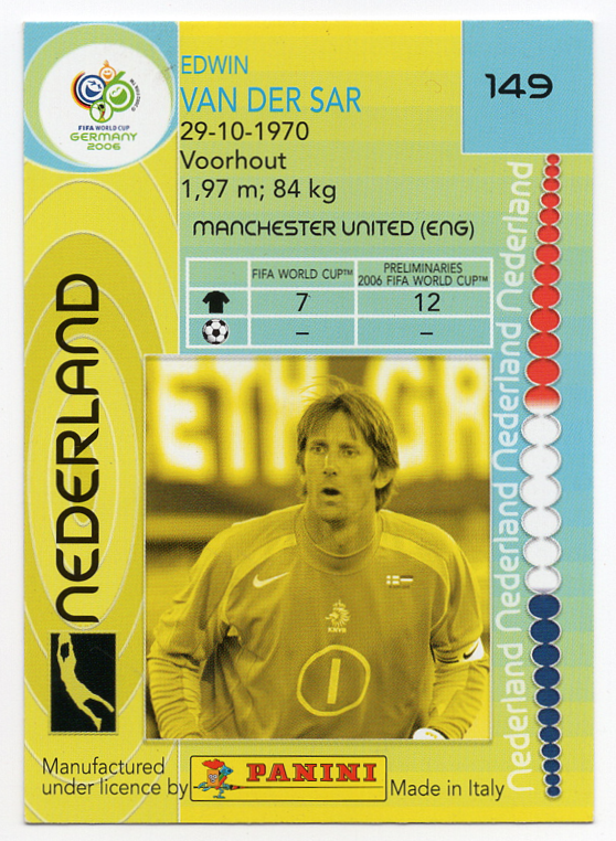 149. Edwin van der Sar (Holland) Panini FIFA World Cup Germany