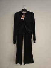 NWT JUICY COUTURE Velour Bling Tracksuit Hoodie/Pants Black Medium Brand New