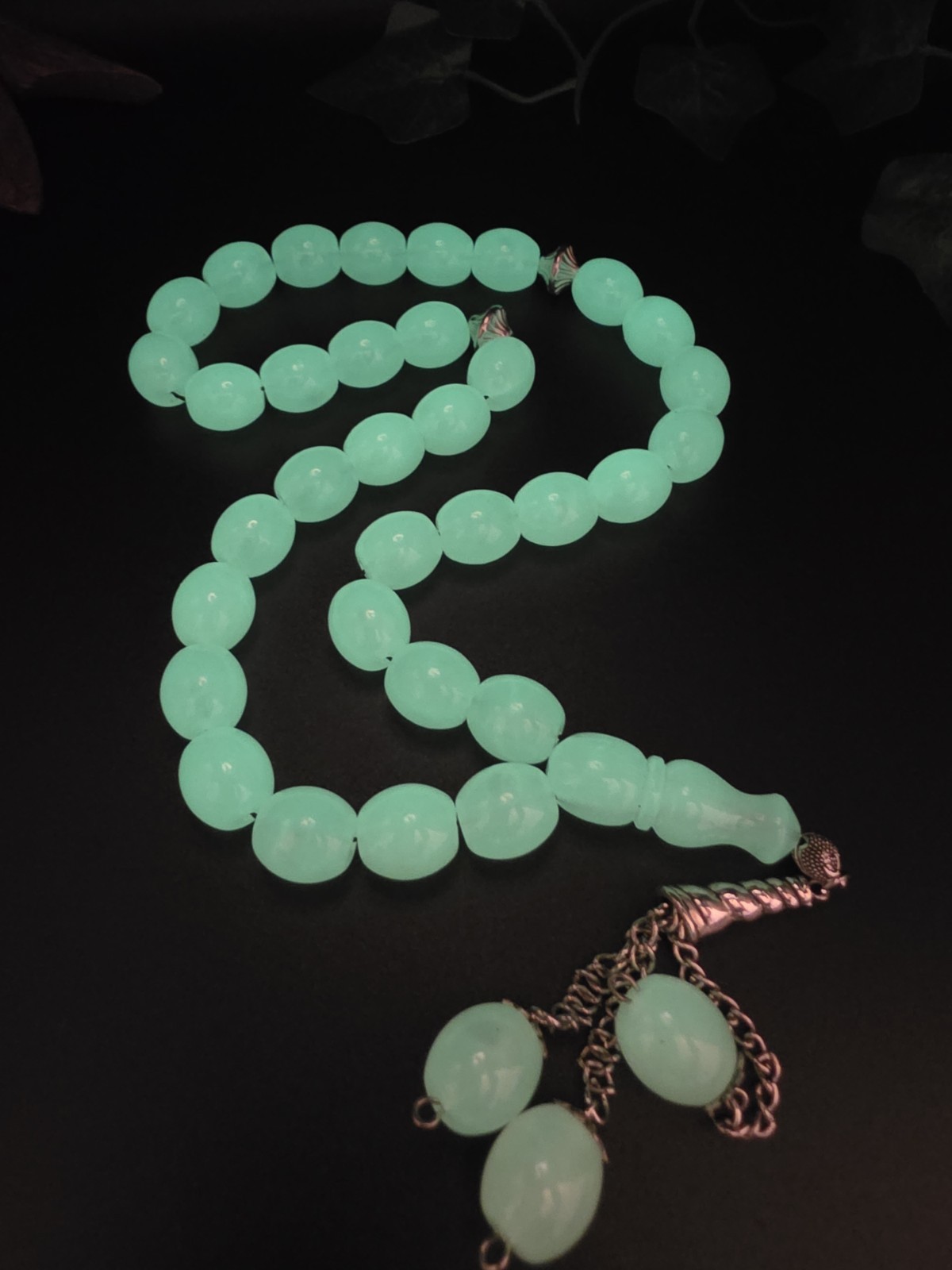 Luminous Islamic Rosary Prayer 33 Beads Islamic Gift مسباح سبحة حجر الطاقة