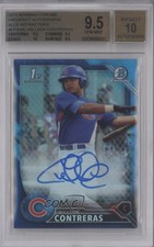 2016 Bowman Chrome Prospect Blue Refractor Willson Contreras BGS 9.5 Auto 8p8