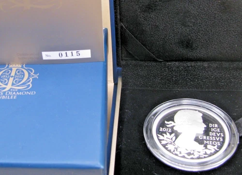 BULLION - 2012 Metric 2oz Silver Proof £5 Coin Diamond Jubilee PIEDFORT Low Mint