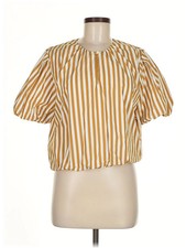 AYR Women Gold Short Sleeve Blouse M