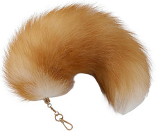 Fluffy Therian Fox Tail Keychain - Soft Plush Accessory for Cosplay, Ren Faire,