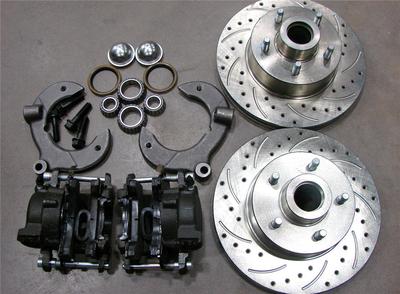 Mustang II 2 Front 11'' Drilled Rotor Upgrade Disc Brake Kit Chevy No Spindle