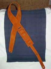 LEATHER RUST COLORED SUEDE GUITAR STRAP 2 1/2 INCH ADJUSTABLE CLEAN APPEARANCE
