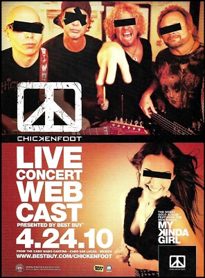 Chickenfoot Live Web Cast 2010 Best Buy ad print Sammy Hagar Joe Satriani