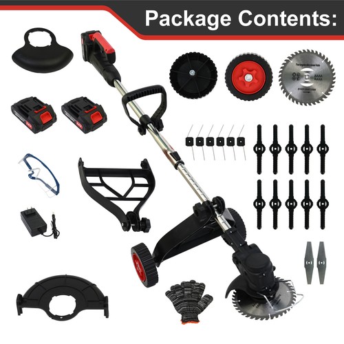 2500W Cordless Electric Weed Lawn Eater Edger Yard Grass String Trimmer Mower US - Picture 12 of 16