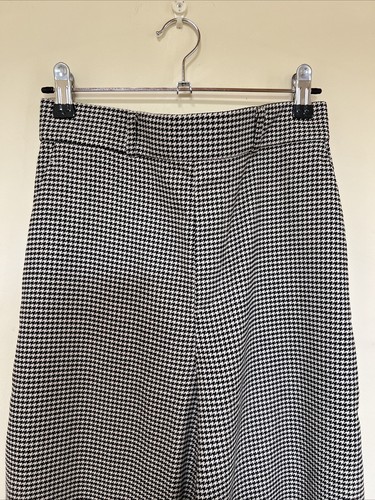 Uniqlo Houndstooth Black And White Work Trouser Wide Leg Size XXS - Picture 2 of 7