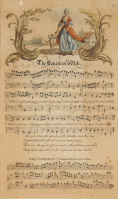 George Bickham THE BATCHELORS WIFE Musical Entertainer Etching Kupferstich 1737