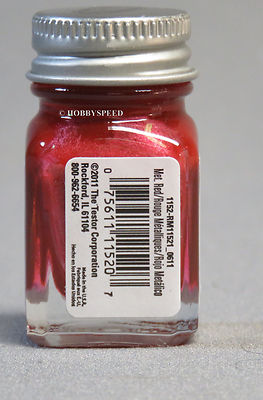 TESTORS PAINT METALLIC RED ENAMEL 1/4oz JAR 7.4ml plastic model car TES1152 NEW