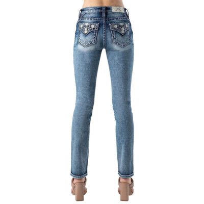Miss Me Jeans Mid-Rise Straight M9119T,  Miss Me Jeans Coral Aztec gerades Bein