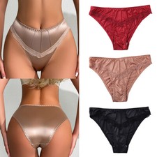Women Ice Silk Seamless Panties Lingerie G-String Underwear Sexy Thong Briefs *+