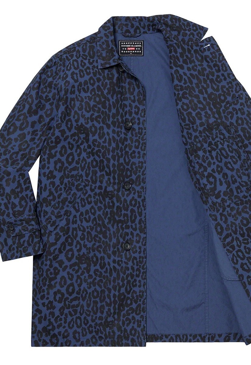 Supreme X Hysteric Glamour Blue Leopard Trench size Small | eBay