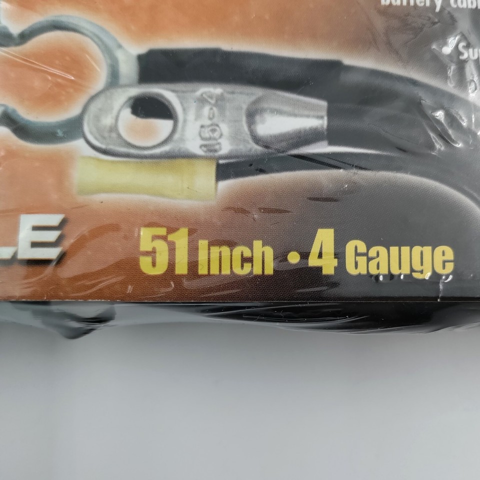 51" inch 4 Gauge Top Post Mount Black EVERSTART Battery Cable New in