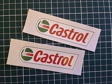 2 X 10x3cm CASTROL OIL Racing  Stickers Rally Race Van Toolbox
