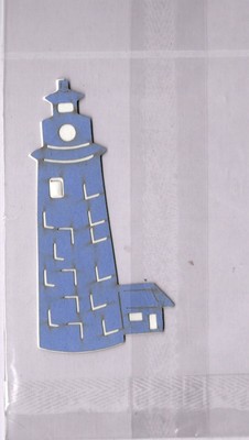 BLUE LIGHTHOUSE DIECUT 3.5'' TALL scrapbooking cards journals crafts