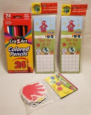 Teaching Tree Incentive Charts Hand Tags Colored Pencils Lot Teacher Supplies