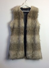 Me Jane Longline Faux Fur Gilet Womens Size L Thick Bodywarmer Sleeveless Jacket
