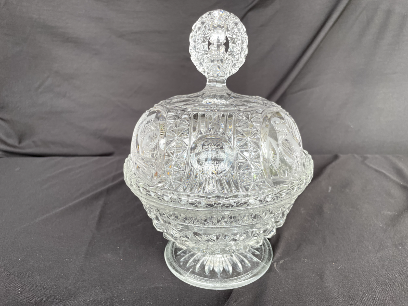 Vintage Hofbauer Byrdes  Crystal Candy Dish