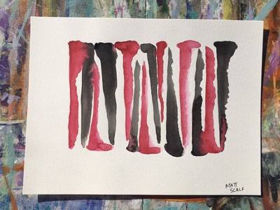 Matt Scalf Colorful Abstract ORIGINAL PAINTING Modern Contemporary 9x12 Signed