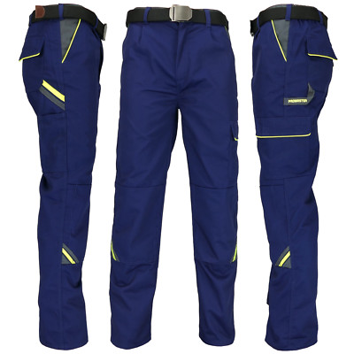 Arbeitshose Arbeitskleidung Hose Dunkelblau Gelb Profi Qualität Gr. 46 - 60