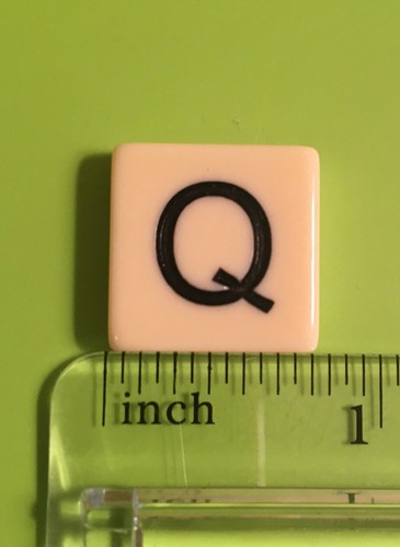 Q Letter Tile, Game Piece - spelling game part, Arts/Crafts pieces, 3/4” square - Picture 2 of 7